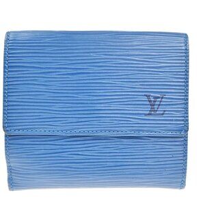 LOUIS VUITTON Porte-Monnaie Billets Cartes Credit Wallet Epi Blue M63485 07KC417